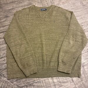 Polo Ralph Lauren Mens Crew Neck Sweater Size 2XL Pima Cotton Olive Green